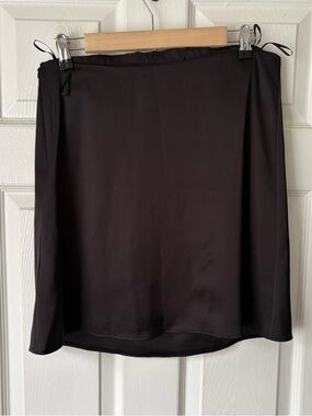 Zara Black Satin Mini Skirt size small